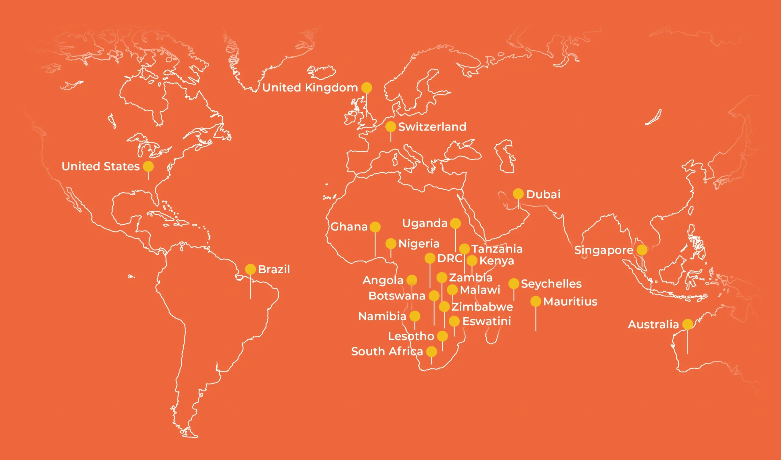 Global reach of our change management specialists